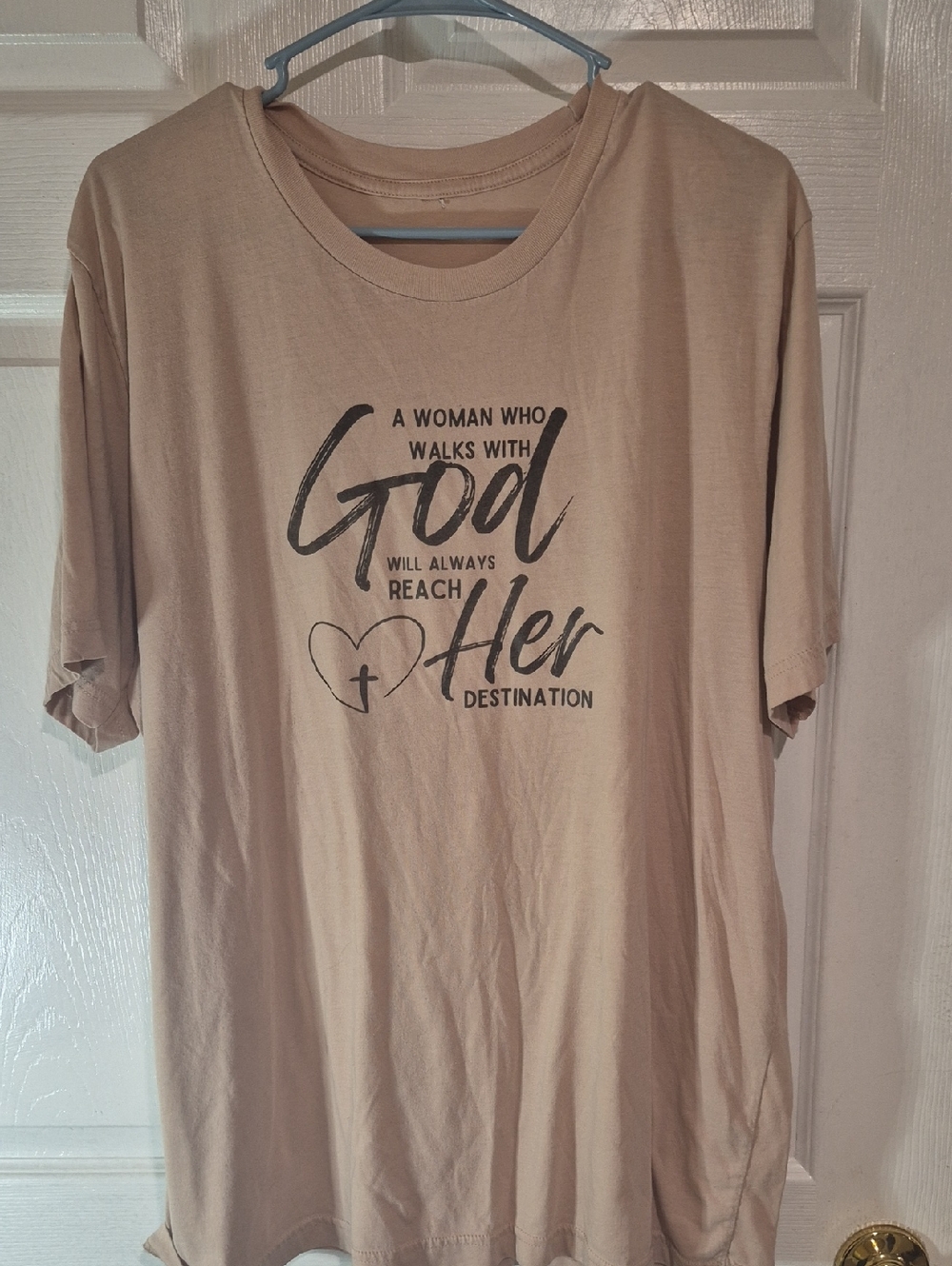 Graphic Faith Tee - Pink with Black Script